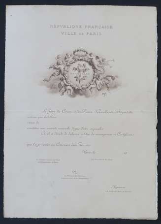 HORTICULTURE - 1937 - Diplôme de la ville de Paris