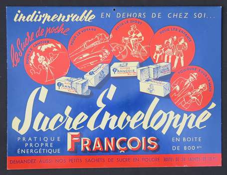 SUCRE FRANCOIS : Panonceau publicitaire pour 