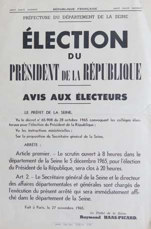 POLITIQUE - 1965 - Election du président de la 
