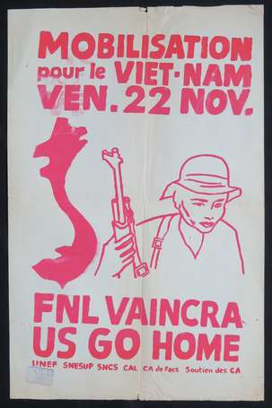 VIETNAM - UNEF - FNL vaincra US go home - Affiche 