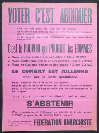 FEDERATION ANARCHISTE - lot de 3 affiches 56 x 