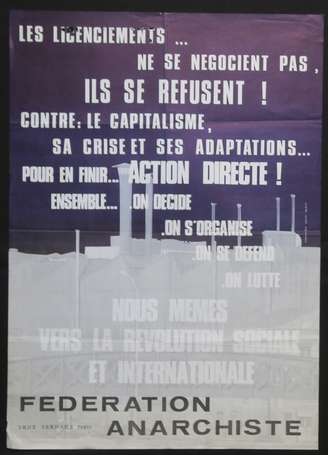 FEDERATION ANARCHISTE - lot de 3 affiches 56 x 