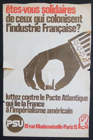 PSU - Parti Socialiste Unifié - lot de 3 affiches 