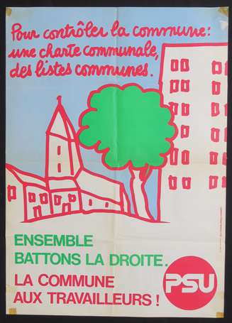 PSU - Parti Socialiste Unifié - lot de 4 affiches 