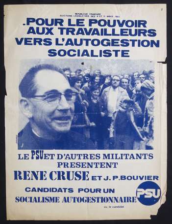 PSU - Parti Socialiste Unifié - lot de 4 affiches 