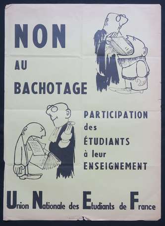 ETUDIANTS - UNEF - Non au bachotage - affiche 58 x
