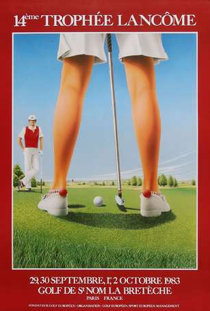 SPORT - GOLF - 14e Trophée LANCOME 1983. Affiche 