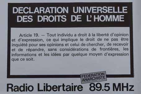 Fédération Anarchiste - 2 affiches pour Radio 