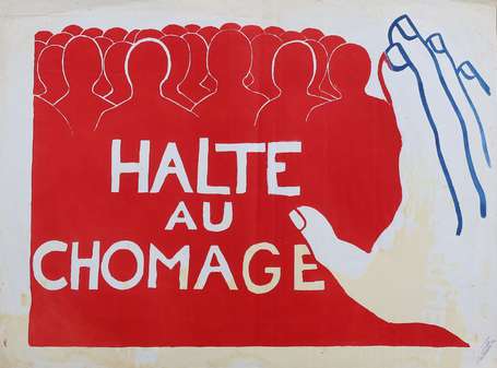 MAI 68 - Halte au chômage - Sérigraphie. Tampon 