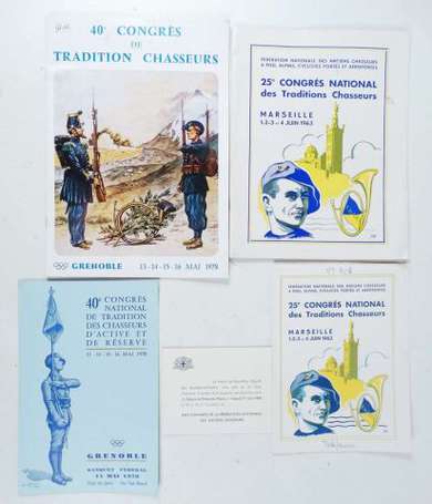 CHASSEURS ALPINS - Ensemble de 4 menus et 