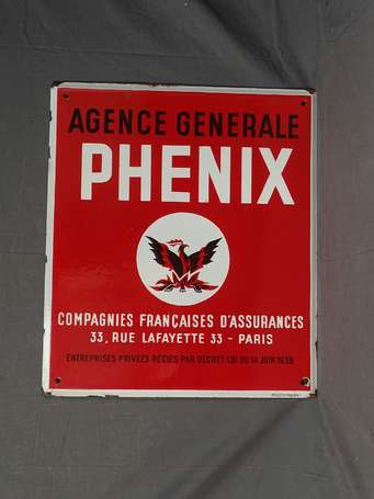 PHÉNIX Compagnies Françaises d'Assurances : Plaque