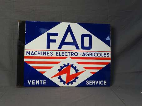 F.A.O Machines Electro-Agricole : Plaque émaillée 