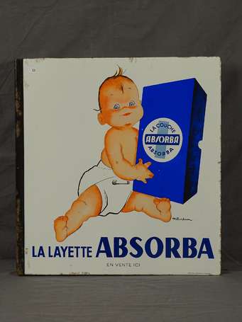 LAYETTE ABSORBA : Plaque émaillée double-face à 