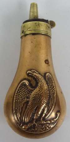 Poire à poudre de coffet pour pistolet en cuivre 