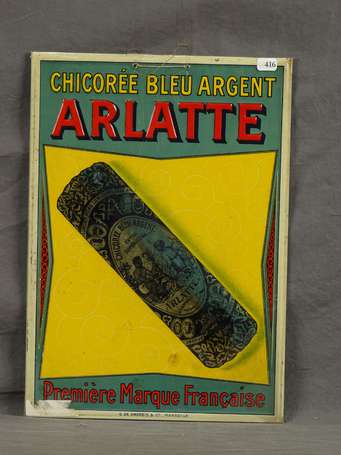 ARLATTE Chicorée Bleu Argent : Tôle lithographiée 