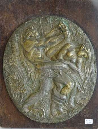 TURIN Pierre (1891-1968) - Adam et Eve. Plaque 