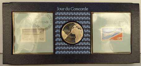Médaille premier jour Concorde argent Paris-Rio de