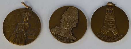 3 médailles en bronze Unesco