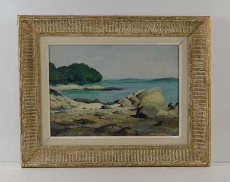 CHESNEAU Marcel (1902-1975) Bord de mer. Huile sur