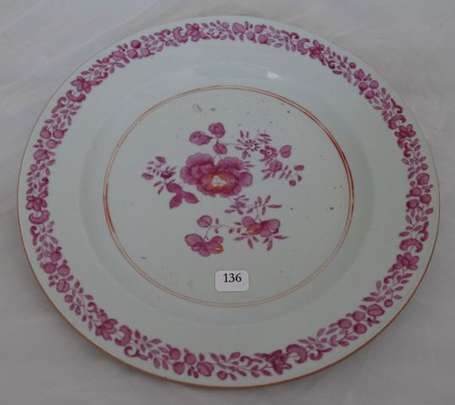 COMPAGNIE DES INDES - Assiette en porcelaine à 