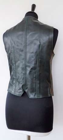 CELINE - Gilet vintage sans manches en cuir 