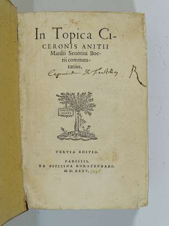BOÈCE - In Topica Ciceronis Anitii Manlii Severini