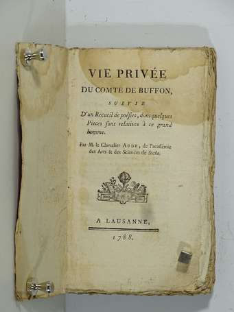 AUDE (Jean, Chevalier) - Vie privée du Comte de 