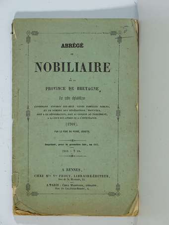 [BRETAGNE] - DU PERRÉ - Abrégé du nobiliaire de la