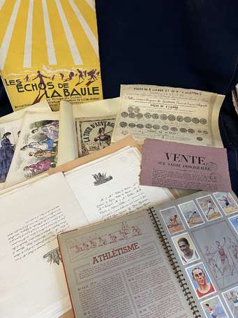 Vieux papiers - ensemble de documents , gravures ,