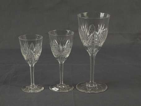 Service de verres en cristal, la coupe tulipe à 
