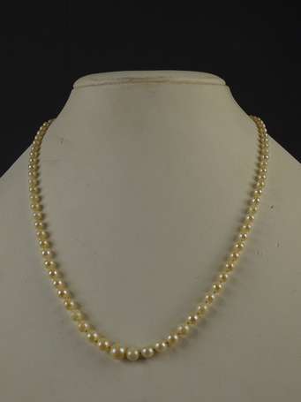 Collier de perles en chutes, le fermoir or. 