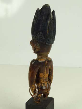 Ancienne statuette masculine de jumeau 'Ibedji' en