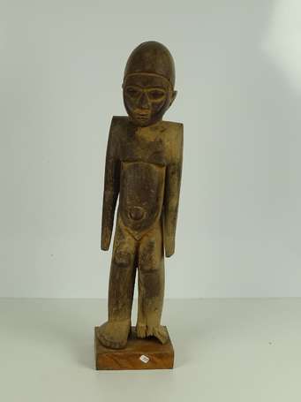 Ancienne statuette féminine en bois très lourd au 