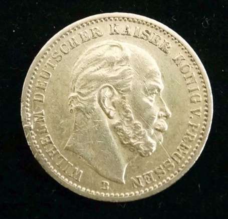 Pièce de 20 marks Wilhelm Deutscher 1877 7,9 g