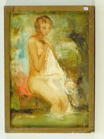 CHOQUET J. Xxé Femme nue Huile sur toile, signée 