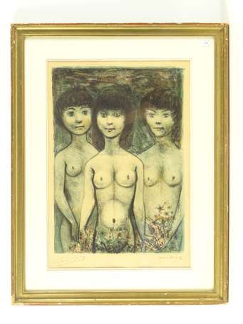 ECOLE Xxé Trois graces. Lithographie justifiée 