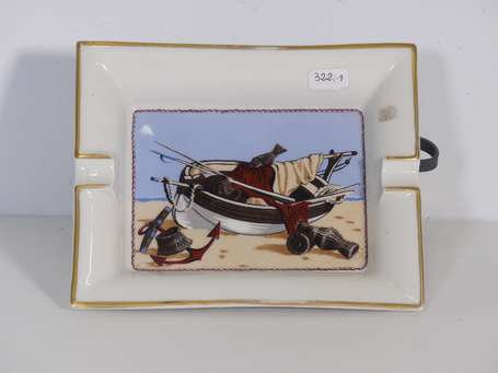 HERMES Paris - Cendrier en porcelaine à décor 