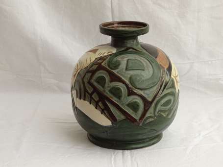 FOUILLEN Paul (1899-1958) HB Quimper - Vase boule 
