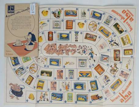 LEVURE ALSA : Jeu de l'Oie lithographié. Très bel 
