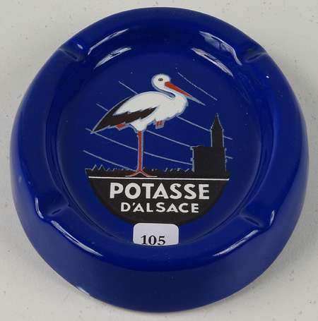 POTASSE D'ALSACE : Cendrier émaillé ovale, 