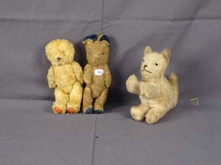 3 sujets en peluche - 2 ours de 20 cm (dont un 