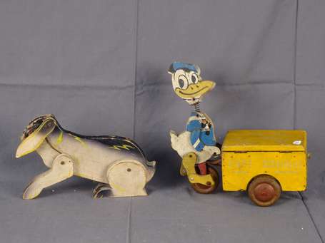 2 jouets en bois CIJ ? , Donald en tricycle, 