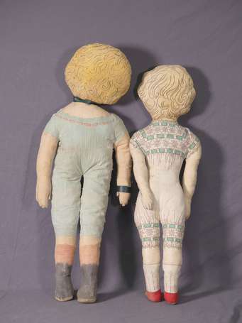 2 poupées en tissus - une de la marque DEAN'S RAG 