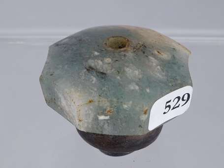Ancien fourneau de pipe à opium en céramique à six