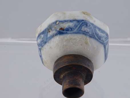 Ancien et rare fourneau de pipe à opium à six pans