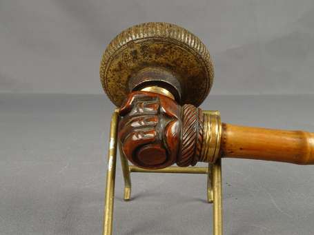 Ancienne petite pipe à opium en bambou à noeud 