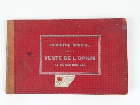 Registre spécial pour la vente de l'opium et de 