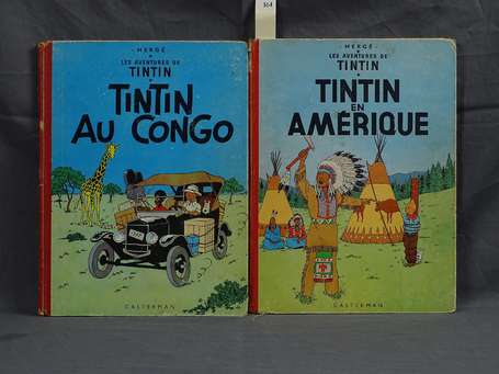 Hergé : Tintin ; 2 albums : Tintin au Congo en 