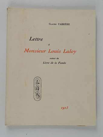 FARRÈRE (Claude) - Lettre à Monsieur Louis Laloy 