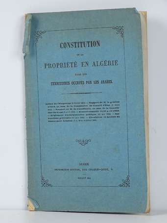 [ALGÉRIE] - Constitution de la propriété en 